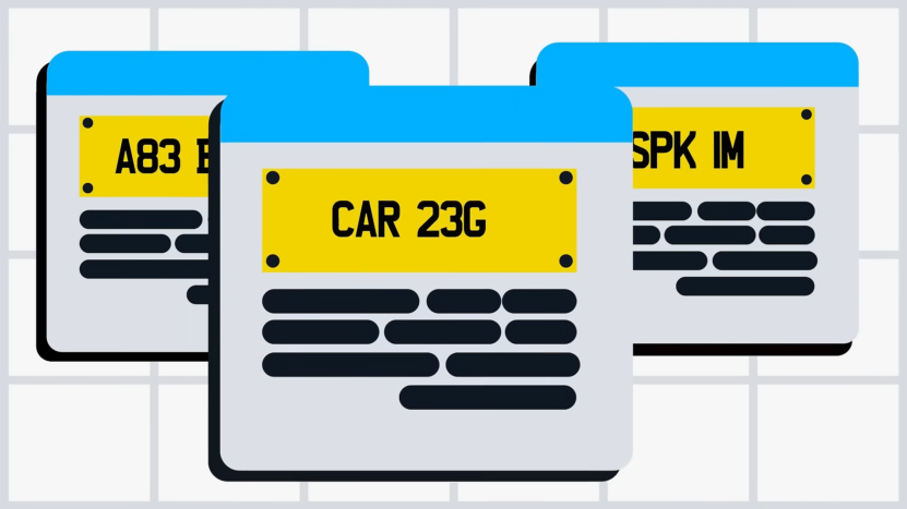 Illustration of Different Custom Number Plates Displayed on Online Platforms