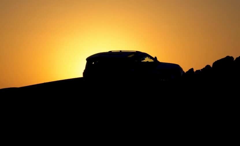 Silhouette of Nissan Patrol in a sunset