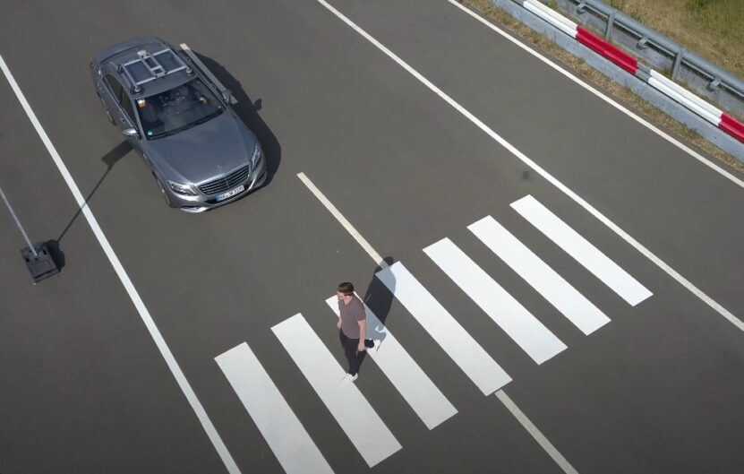 Testing pedestrian detection system on Mercedes